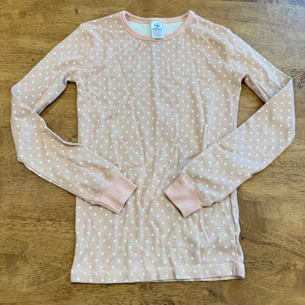 Mini Boden Pajama Set Girls 13Y Pink White Polkadot Cotton